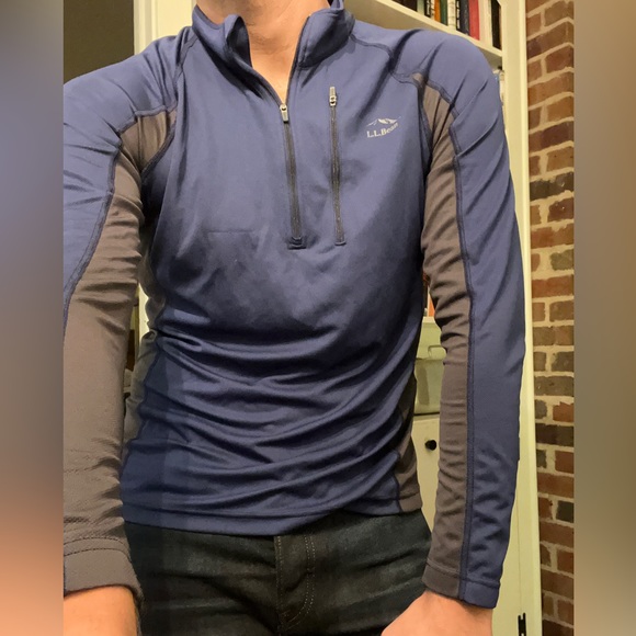 L.L. Bean Quarter-Zip Performance Long Sleeve Pullover Shirt - Picture 2 of 7